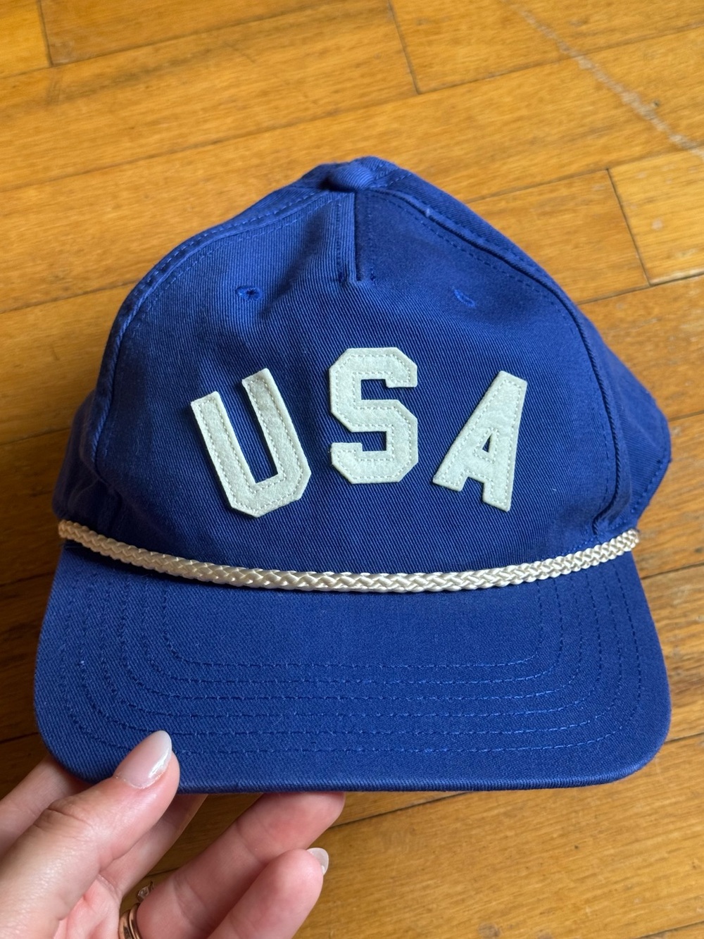 Mighty Fine Royal Blue USA Adjustable Trucker Hat (100% Cotton)